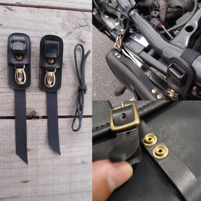 ラフテール　Gazelle ブラック　ワンタッチ着脱の二輪用鞄　栃木レザー製シュリンクレザー使用