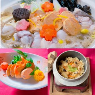 (潮騒の宿 丸徳)茨城郷土料理　あんこう鍋・あん肝・あんこう釜めしセット【配送不可地域：離島】