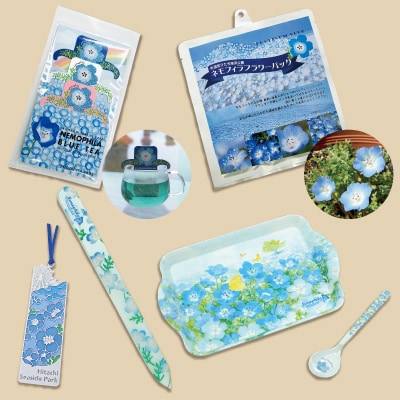 ひたちなか市ふるさと納税　ひたち海浜公園ネモフィラ雑貨セット