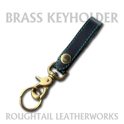 ラフテール【真鍮キーホルダー】ブラック×グリーン　AC-KH-BR-BKGR