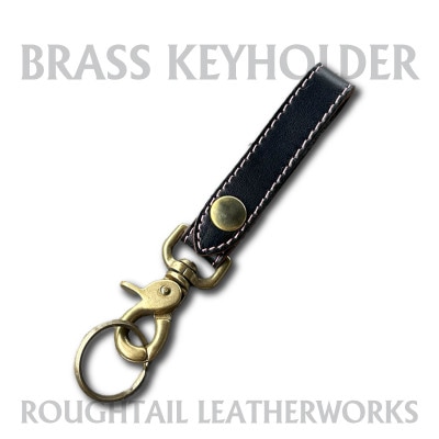 ラフテール【真鍮キーホルダー】ブラック×ピンク　AC-KH-BR-BKPK