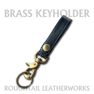 ラフテール【真鍮キーホルダー】ブラック×ブルー　AC-KH-BR-BKBL