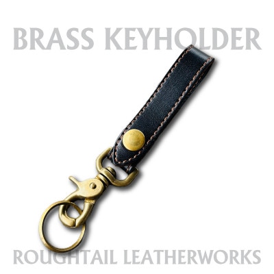 ラフテール【真鍮キーホルダー】ブラック×ブラウン　AC-KH-BR-BKBR
