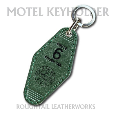 ラフテール【栃木レザー製牛革使用　モーテルキーホルダー】グリーン×ブラック