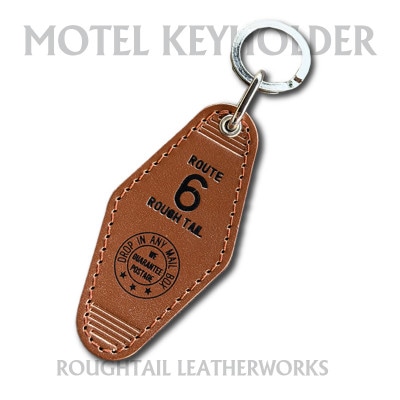 ラフテール【栃木レザー製牛革使用　モーテルキーホルダー】ブラス×ブラック