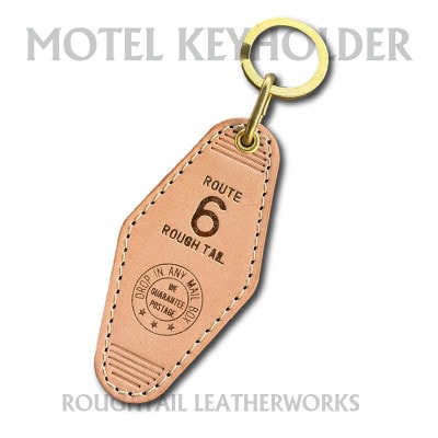 ラフテール【栃木レザー製牛革使用　モーテルキーホルダー】ナチュラル×ブラス