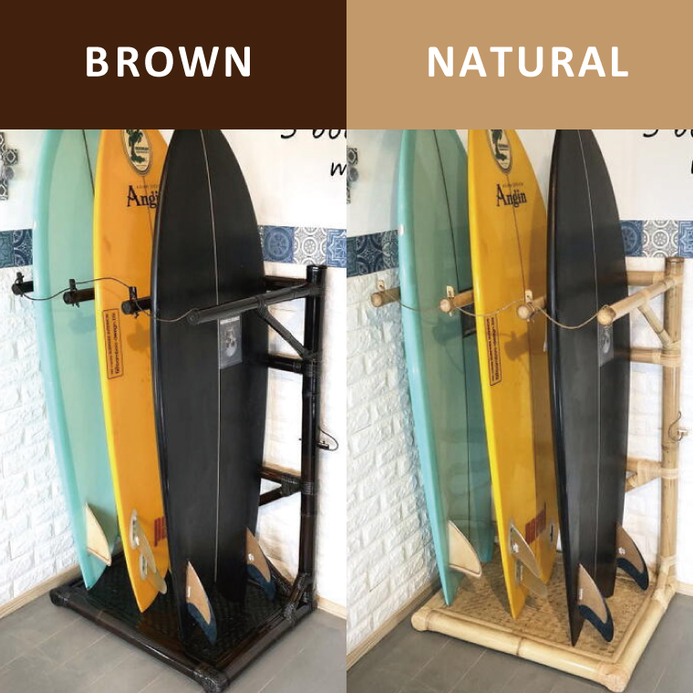 【受注生産】バンブー サーフボードラック 3本 (受け有り) 2色 | 幅75cm×奥行き60cm×高さ120cm 海 サーフィン サーファー サーフボード サップ 波乗り ラック サーフボードラック 竹素材 バンブー インテリア (KDF-14)