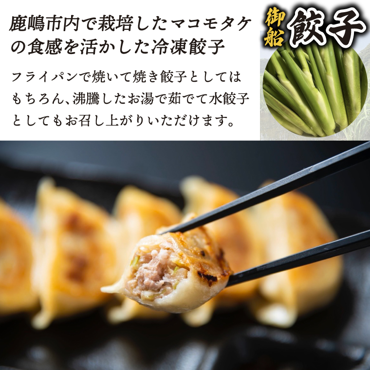 御船餃子（70個入り）【マコモタケ ぎょうざ ギョウザ 焼き餃子 水餃子 冷凍 小分け パック 茨城県 鹿嶋市 ふるさと納税】（KNO-1）