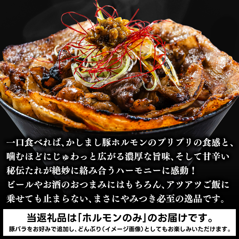 かしまし豚ホルモン炭火焼き オリジナルたれ漬 約１kg（250g×４パック）（KDQ-8）