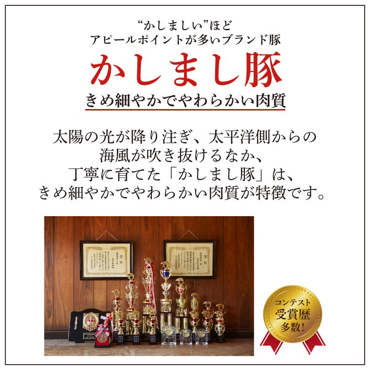令和５年度・令和6年度 東京食肉市場豚枝肉共励会 連続受賞肉 【かしまし豚】4種の詰め合わせ 【ブランド豚 部位 セット 大容量 茨城県 鹿嶋市】(KM-22)