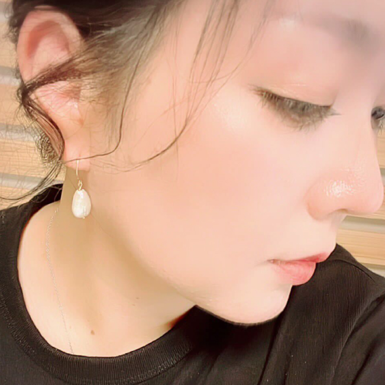 KBD-22-3 ウォーターパールピアス コイン淡水パール アクセサリー 真珠 おしゃれ シンプル カジュアル ラグジュアリー ジュエリー イエローゴールド 金 鹿嶋市 茨城 おそろい 大人 女性 お