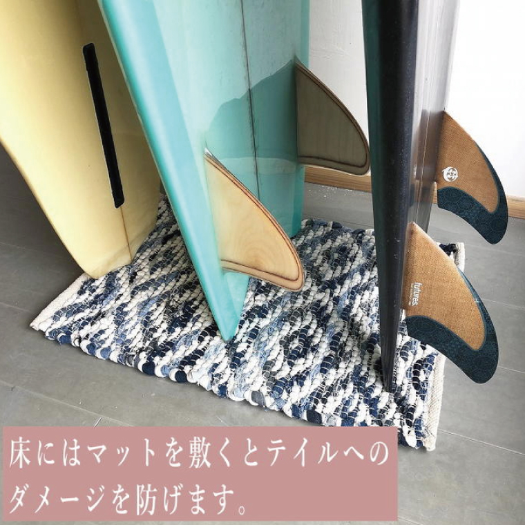 【受注生産】壁掛けサーフボードラック（縦置きのみ) | 幅72cm（接壁面）×アーム内側長さ60cm×壁からの出は垂直に64cm 海 サーフィン サーファー サーフボード サップ 波乗り ラック サーフボードスタンド 竹素材 バンブー インテリア (KDF-19)