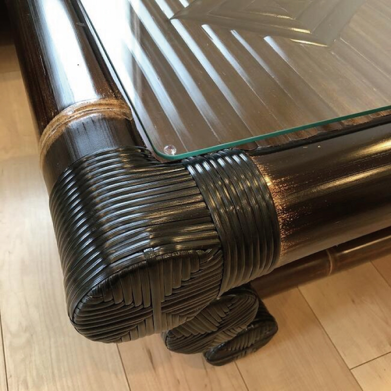 【受注生産】バンブー家具 ガラステーブル ローテーブル (KDF-30) [KDF-30]