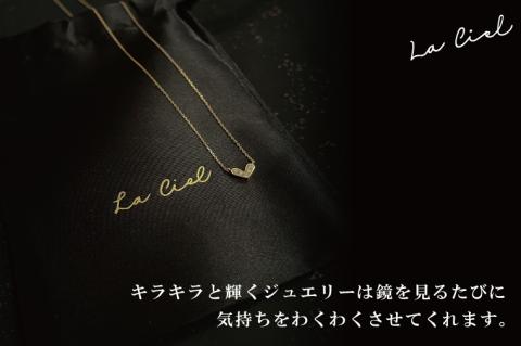 ハートのダイヤモンドネックレス【イエローゴールド ダイヤモンド アクセサリー 茨城県 鹿嶋市 シンプル おしゃれ ジュエリー ネックレス】（KBD-37）