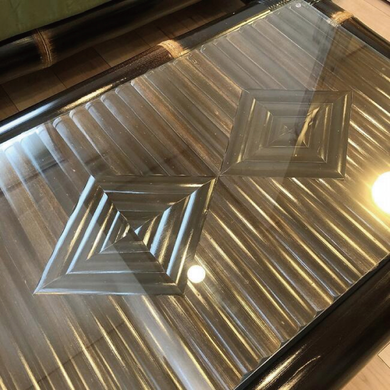 【受注生産】バンブー家具 ガラステーブル ローテーブル (KDF-30) [KDF-30]