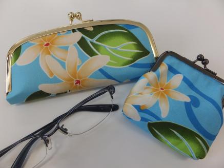 KS-21　MAHALOオリジナルがま口(小銭入れ(小)+メガネケース)