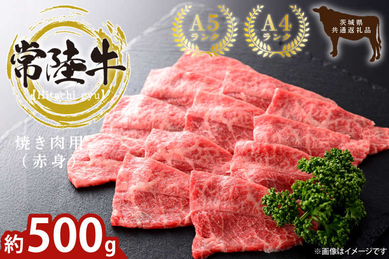 最高級常陸牛 焼肉用（赤身）約500g【常陸牛 和牛 黒毛和牛 国産和牛 国産黒毛和牛 焼肉 BBQ 小分け 赤身肉 鹿嶋市 茨城県】(KCW-23)