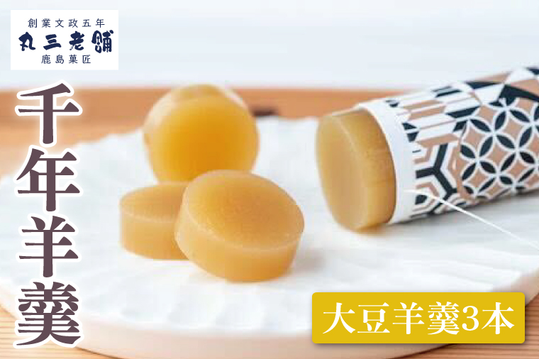 【丸三老舗】千年羊羹【ようかん 羊羹 大豆 だいず 甜菜糖 てんさい糖 和菓子 スイーツ 和スイーツ 茶菓子 お茶菓子 10000円以内 一万円以内 茨城県 鹿嶋市】（KF-17）