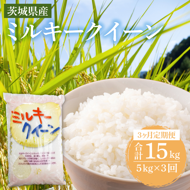 【3ヶ月定期便】茨城県産ミルキークイーン 5kg (5kg×1袋) 【米 お米 白米 精米 おにぎり 茨城県産 鹿嶋市 国産 送料無料】 (KY-24) 5kg（3回定期便）