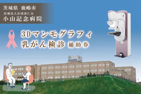 3Dマンモグラフィ乳がん検診 補助券 チケット 茨城県 茨城県鹿嶋市 送料無料 補助券 利用補助券 チケット ふるさと 納税 健康診断 健診 検診 検査 受診券 クリニック 検診受診 (KBZ-2)