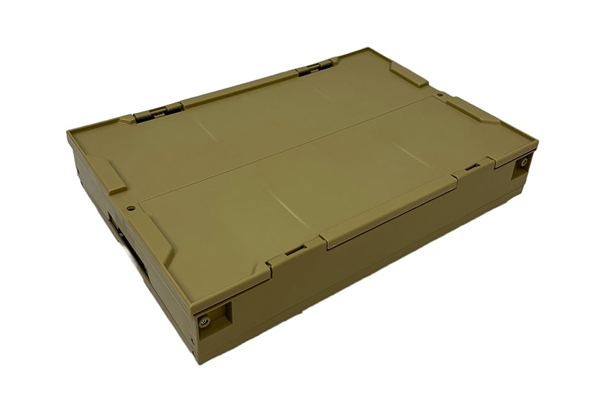 松本産業 折りたたみコンテナ 50L サンディーベージュフタ付き 1面扉付 ( CWCF50SB ) キャンプ アウトドア 収納 大容量 収納ボックス サバゲー 耐久性抜群 折り畳み式 おしゃれ収納 国産 茨城県 潮来市 (A28-006)