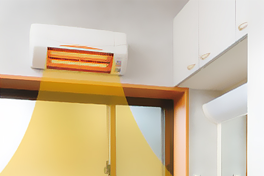 即暖 涼風暖房機 SDG-1200GSM 1台 グラファイトヒーター搭載 脱衣室 トイレ 小部屋用 人感センサー付き 壁面取付型 ヒートショック対策 日本製 高須産業製 茨城県 潮来市 (A41-001)