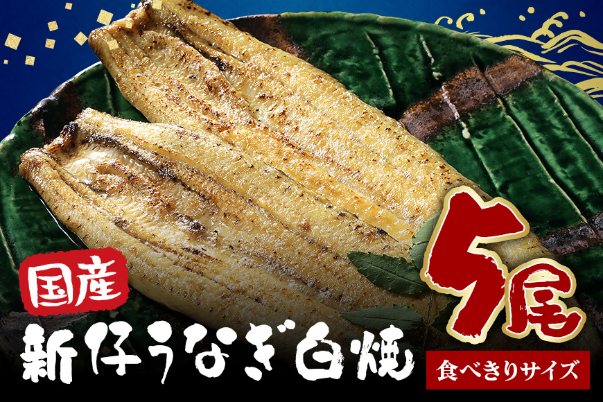 食べ切りサイズ! 国内産 うなぎ 白焼 ( 酒蒸 ) 100～120g 5尾 計500g以上 ふっくら 柔らか 鰻本来の旨味 ワサビ醤油 蒲焼のタレ 山椒付き 湯煎 簡単調理 贈答用 ギフト 冷蔵配送 茨城県 潮来市 (A23-029)