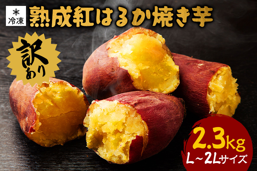 訳あり 熟成紅はるか 冷凍焼き芋 約2.3kg L～2Lサイズ 個包装 茨城県産 さつまいも 濃密な甘さ 遠赤外線焼き上げ シャーベット風 焼き芋スムージー 焼き芋ラテ スイーツ ヘルシーおやつ 茨城県 潮来市 (A40-001)