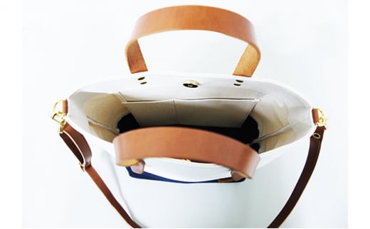 【倉敷産帆布×本革】2way ショルダーバッグ_バイカラー（生