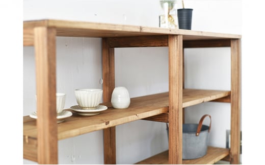 3段 シェルフ (ナチュラルカラー)　【シェルフ ラック 木製 