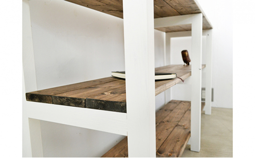 3段シェルフ (ホワイト)【シェルフ ラック 木製 ディスプレ