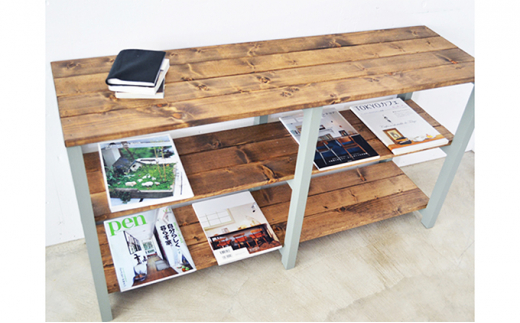 3段シェルフ (オリーブ)【シェルフ ラック 木製 ディスプレ