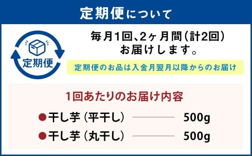 【定期便2ヶ月】干し芋 1kg（平干し500g・丸干し500g） | りん