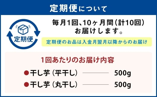 【定期便10ヶ月】干し芋 1kg（平干し500g・丸干し500g） | りん