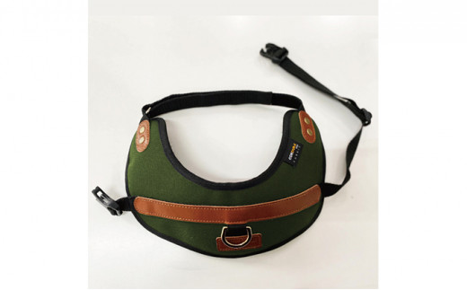 【中型犬用】ハーネス コーデュラ×本牛革(カーキ×ブラウ