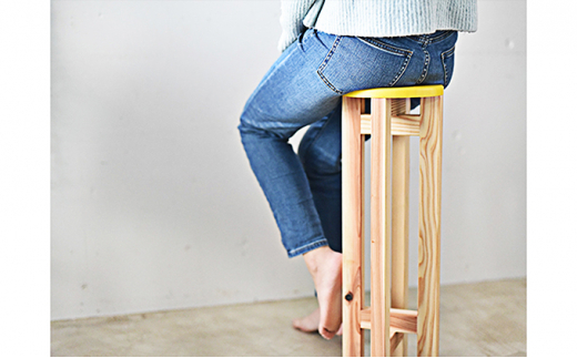 小さなスツール【イエロー】｜スツール 木製 椅子 イス お