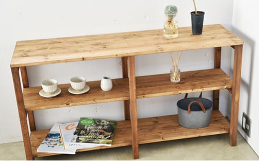 3段 シェルフ (ナチュラルカラー)　【シェルフ ラック 木製 