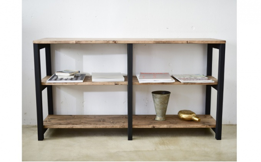 3段シェルフ (ブラック)【シェルフ ラック 木製 ディスプレ