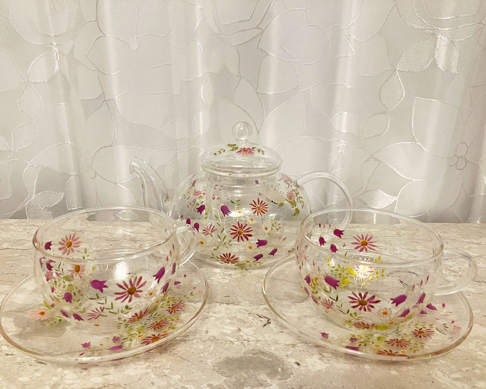 【絵付け手描き】ランプティーポット、カップ＆ソーサー 2