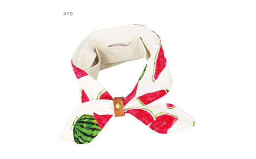 コットン100％保冷剤付きクールスカーフ【本革スカーフリ