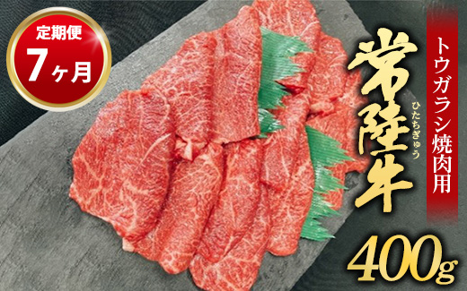 【定期便 7ヶ月】【希少部位】常陸牛トウガラシ焼肉用400g