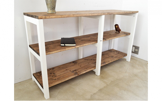 3段シェルフ (ホワイト)【シェルフ ラック 木製 ディスプレ