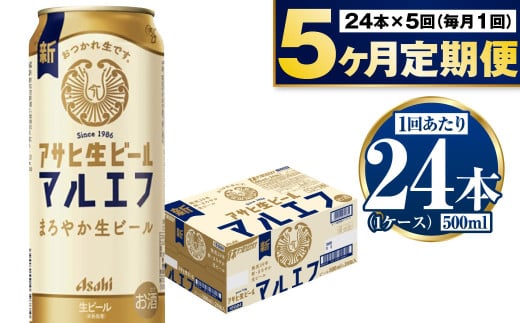 【定期便5か月】アサヒ生ビール（マルエフ）500ml×24本（1ケ