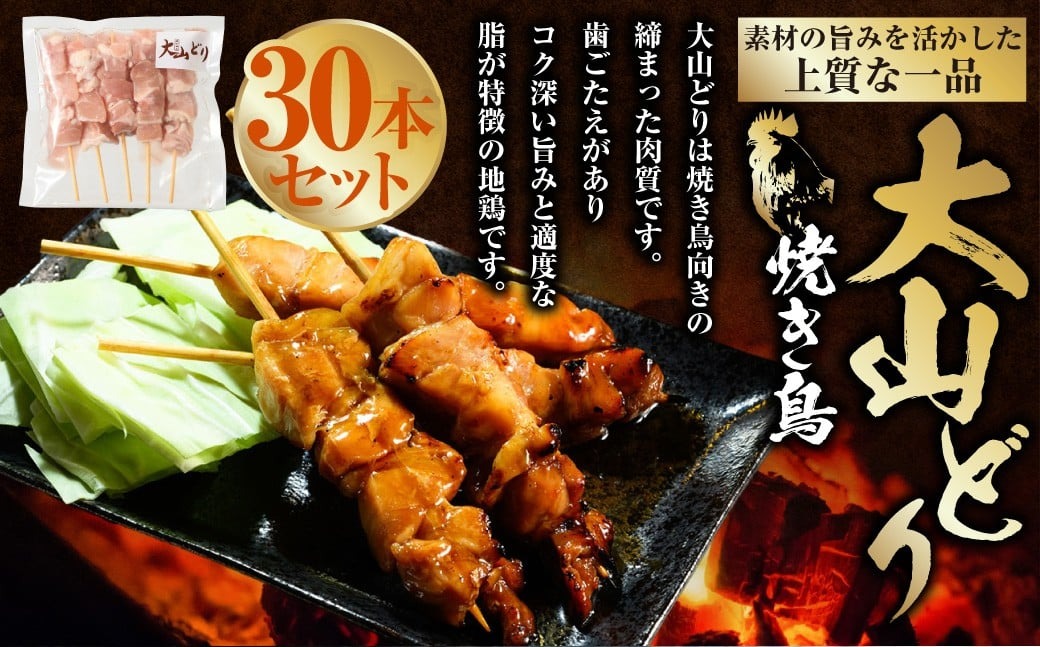 焼き鳥 大山どり 30本 鶏肉 肉 お肉 鶏 とりにく とり 串 串