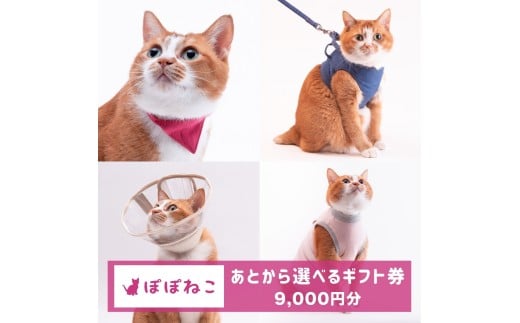 ぽぽねこギフト券（Eメールタイプ）9,000円分「共通返礼品