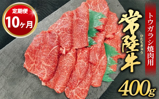 【定期便 10ヶ月】【希少部位】常陸牛トウガラシ焼肉用400g