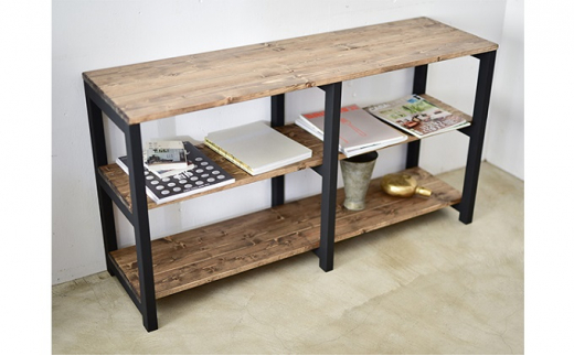 3段シェルフ (ブラック)【シェルフ ラック 木製 ディスプレ