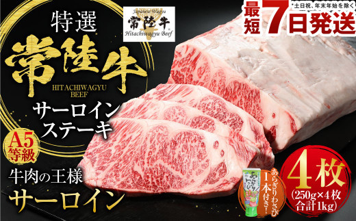 【特選】常陸牛（ひたちぎゅう） A5等級 サーロインステー