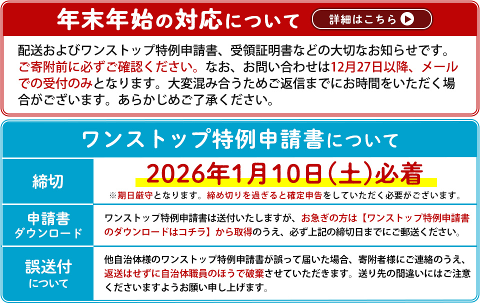 年末年始の案内