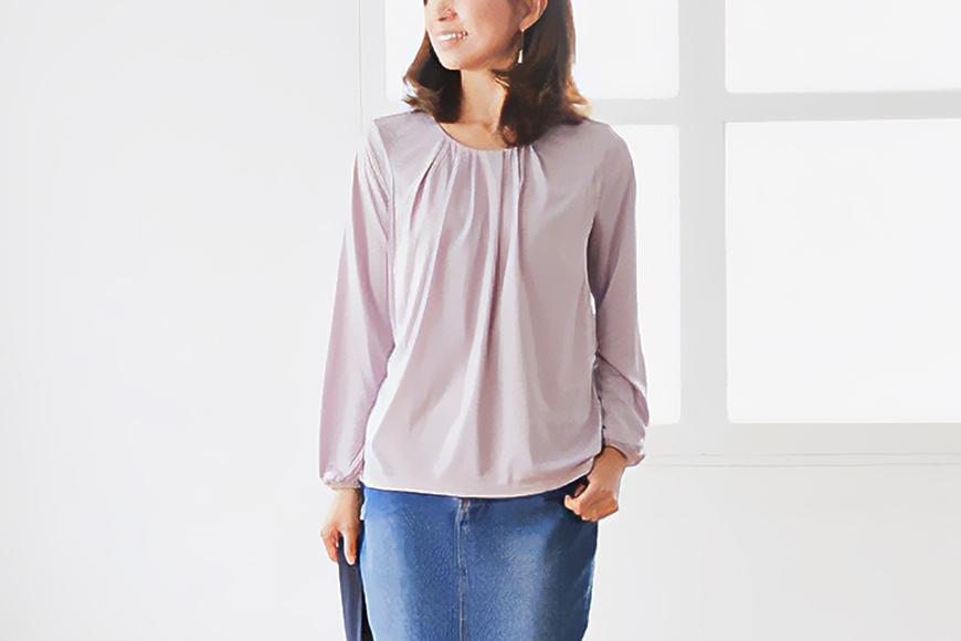 赤ちゃんに優しい秋から春まできれいめ授乳服セット ピンク/L トップス 下着 ブラジャー 子育て 妊婦 ベビー マタニティ 出産 茨城県 【有限会社モーハウス】【ho0919】